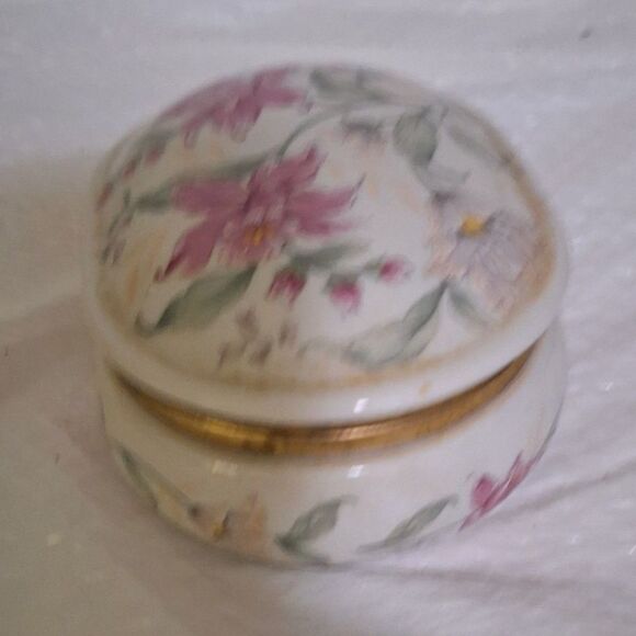 A Prima Otagiri Japan Porcelain Trinket Box Hand Painted Cottage Core READ - Picture 5 of 9